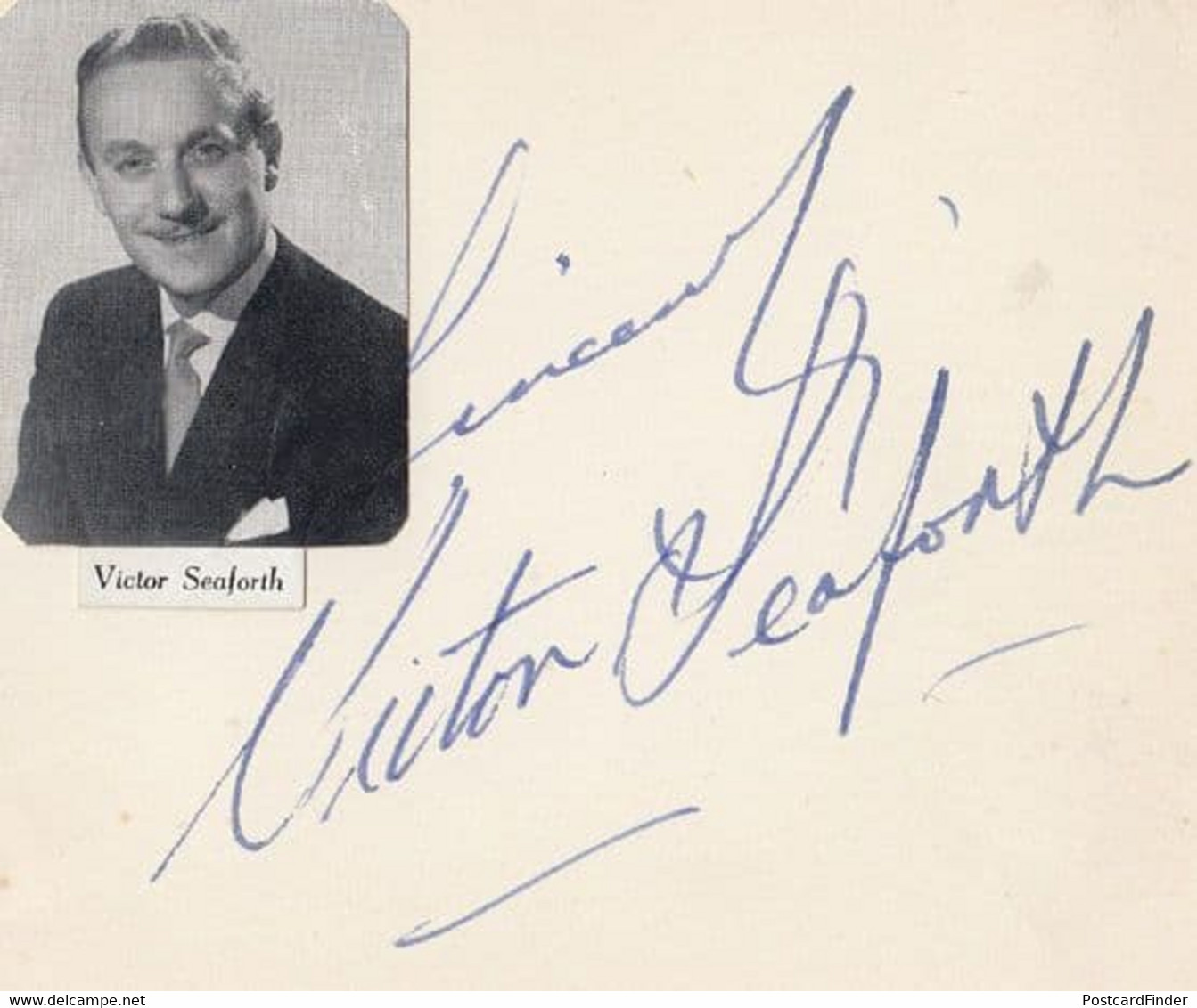 Victor Seaforth Hand Signed Radio Celebrity Impressionist Comedian Fan Photo - Autographs