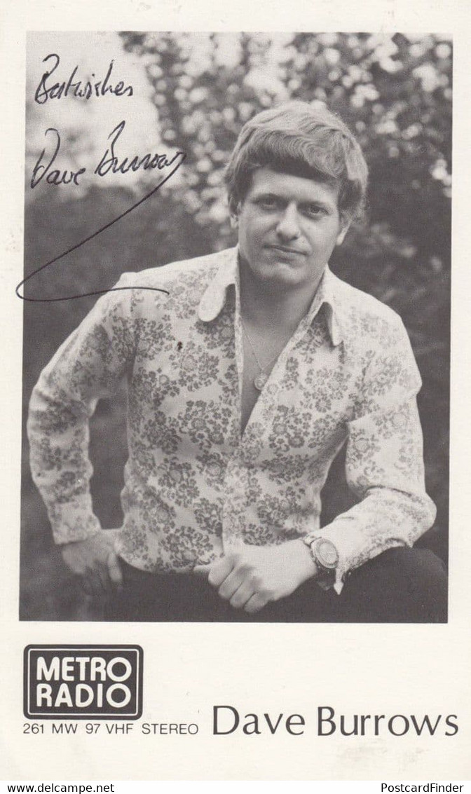 Dave Burrows Vintage Metro Radio DJ Hand Signed Cast Card Photo - Autographs