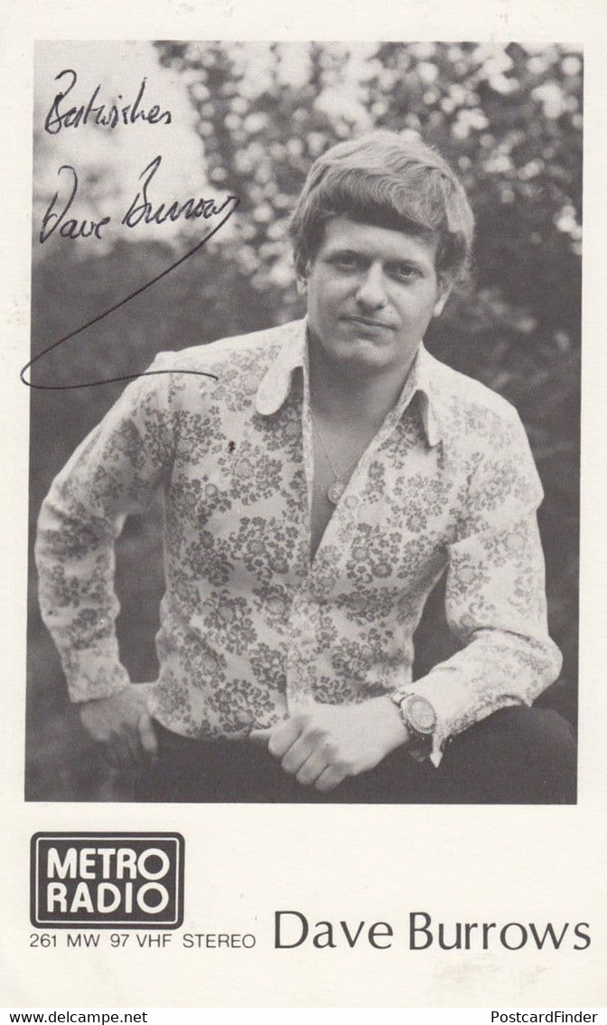 Dave Burrows Vintage Metro Radio DJ Hand Signed Cast Card Photo - Autógrafos