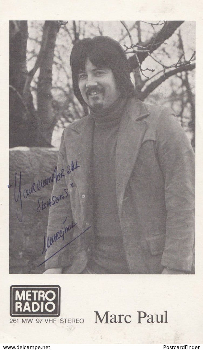 Marc Paul Vintage Metro Radio DJ Hand Signed Cast Card Photo - Autógrafos