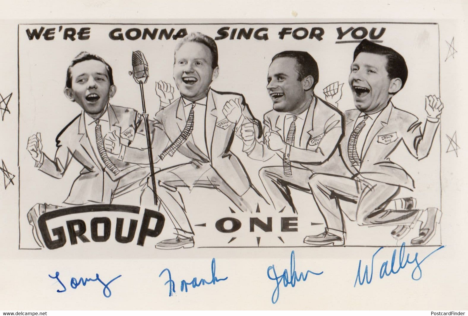 1950s Music Crooner Pop Music Band Unidentified Hand Signed Photo - Autographes