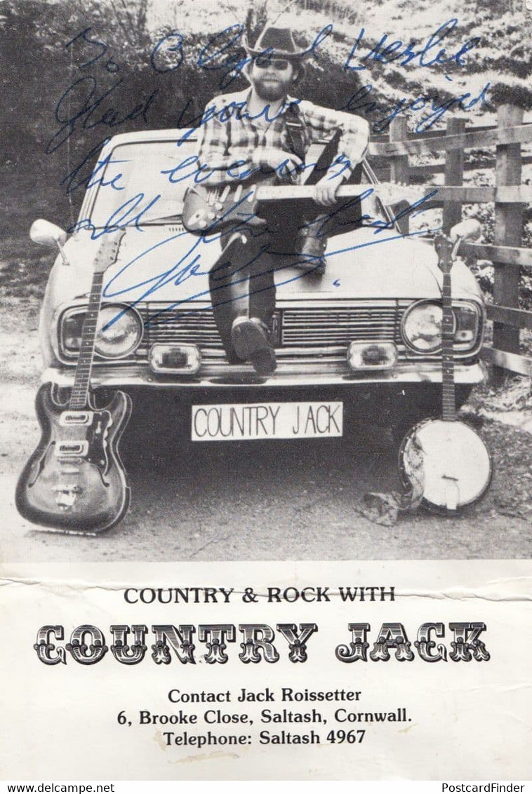 Country Jack Cornwall Western & Singer Bodrigan Hotel Hand Signed Photo - Autografi