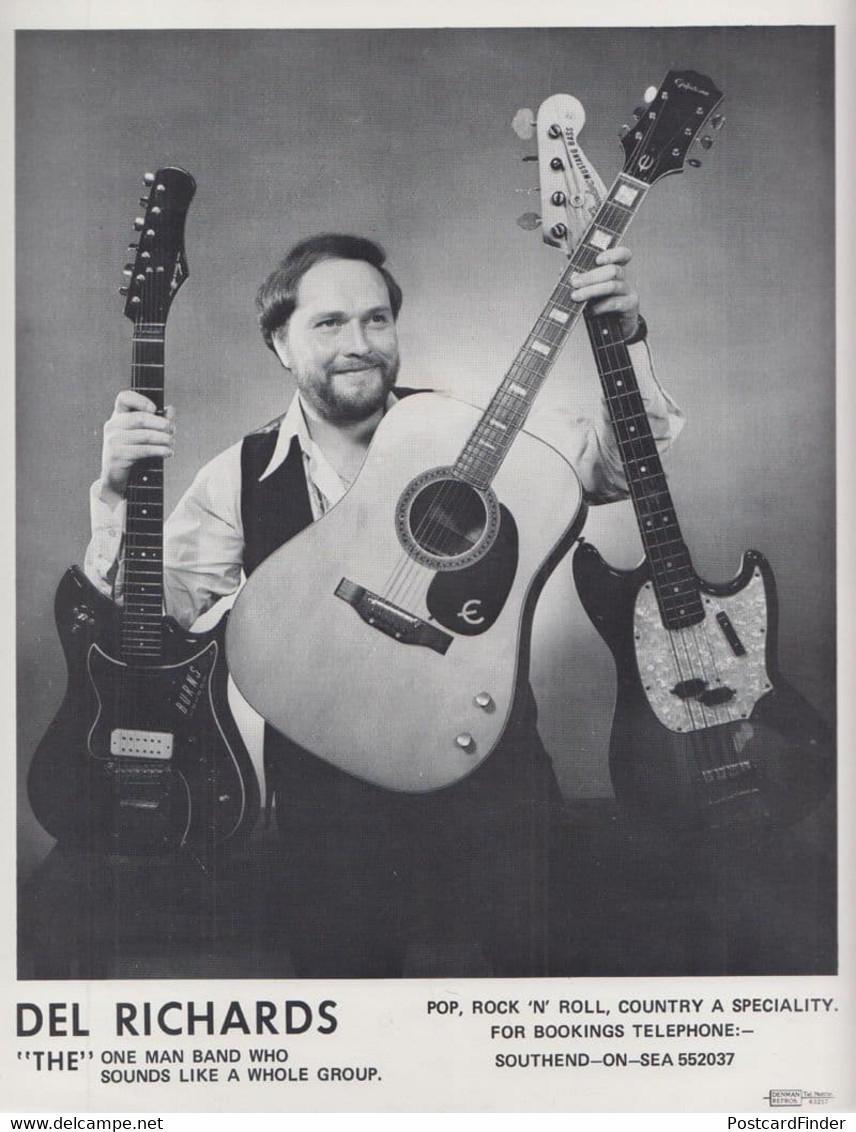 Del Richards Rock & And Roll Country Southend Butlins Holiday Camp Media Photo - Autografi