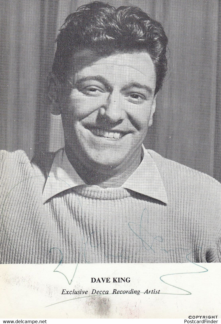 Dave King Genuine Hand Signed Antique Decca Records Publicity Card Photo - Autographs