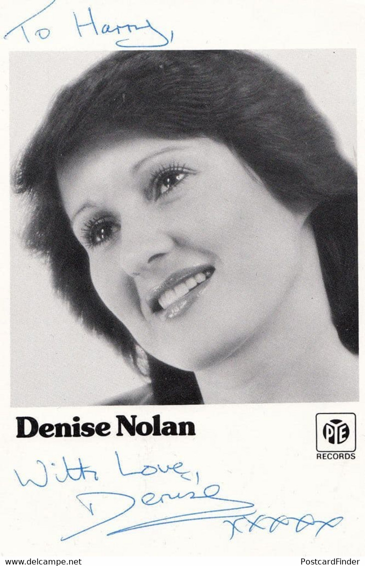 Denise Nolan Hand Signed Pye Records Vintage Official Publicity Photo - Autographs