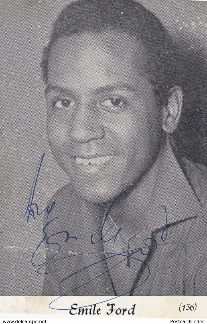 Emile Ford & The Checkmates Vintage Genuine Hand Signed Photo - Autographs