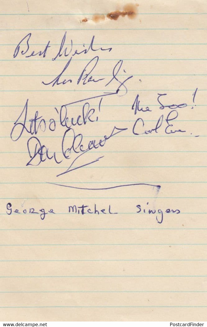 George Mitchell Singers Black & White Minstrel Show Hand Signed Autograph Page - Autógrafos