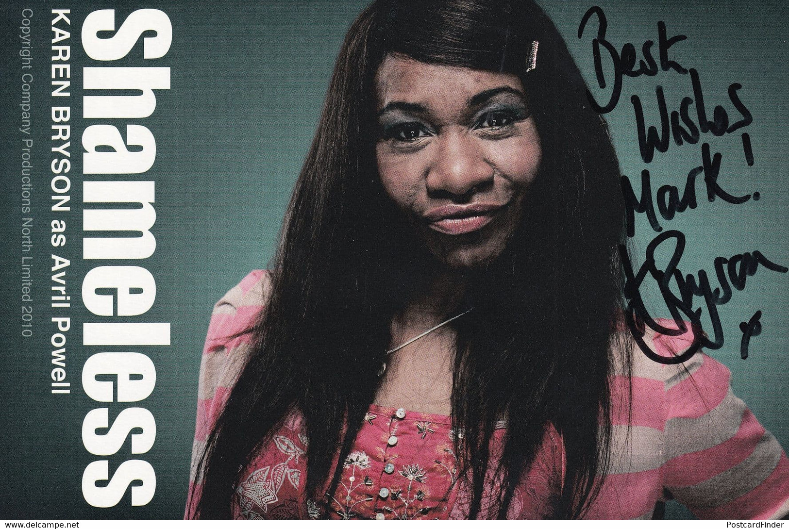 Karen Bryson As Avril Powell In Shameless Large Hand Signed Cast Card Photo - Autographs