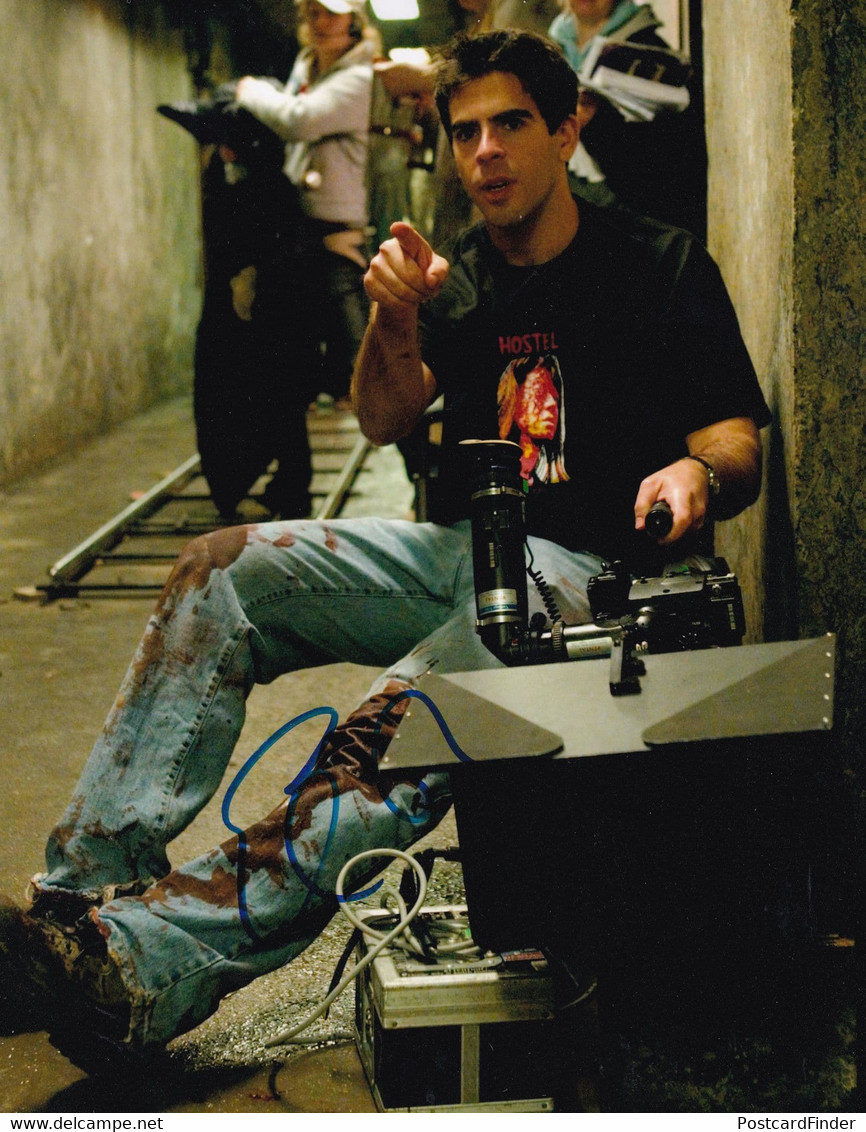 Eli Roth Filming Hostel Film In Mutated Eye T-Shirt Giant 10x8 Hand Signed Photo - Autographs