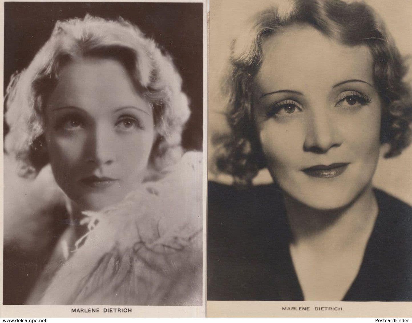 Marlene Dietrich 2x Antique Hollywood 1940s Actress Photo S - Autógrafos