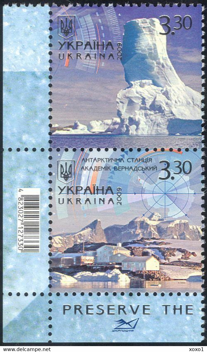 Ukraine 2009 MiNr. 1027 - 1028 Antarctic Station Academician Vernadskyi Glaciers Climate & Meteorology 2v MNH **  5,50 € - Preservare Le Regioni Polari E Ghiacciai