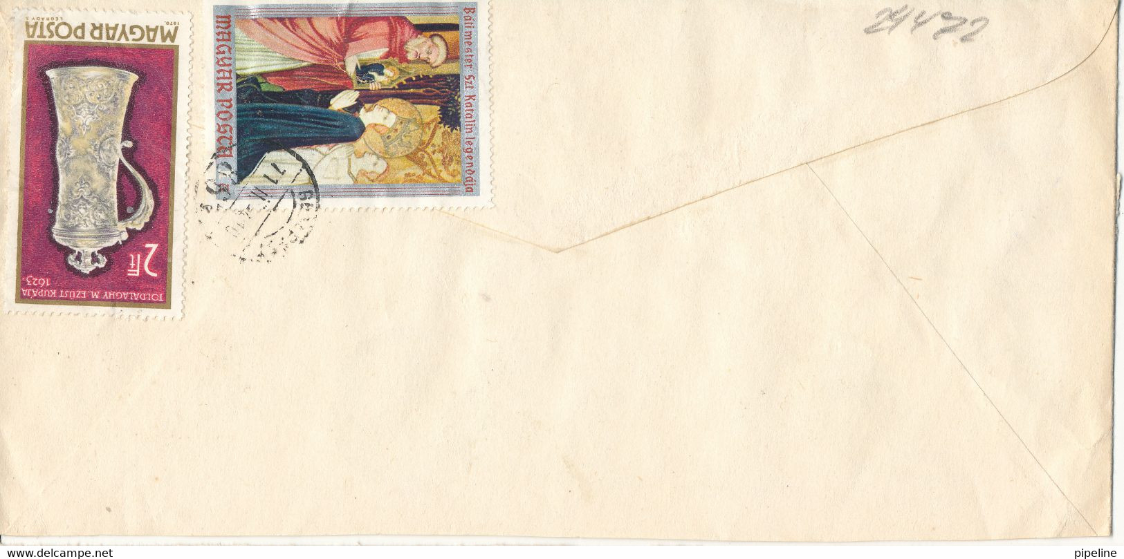 Hungary Cover Sent To USA 4-2-1971 With Stamps On Front And Backside Of The Cover - Brieven En Documenten