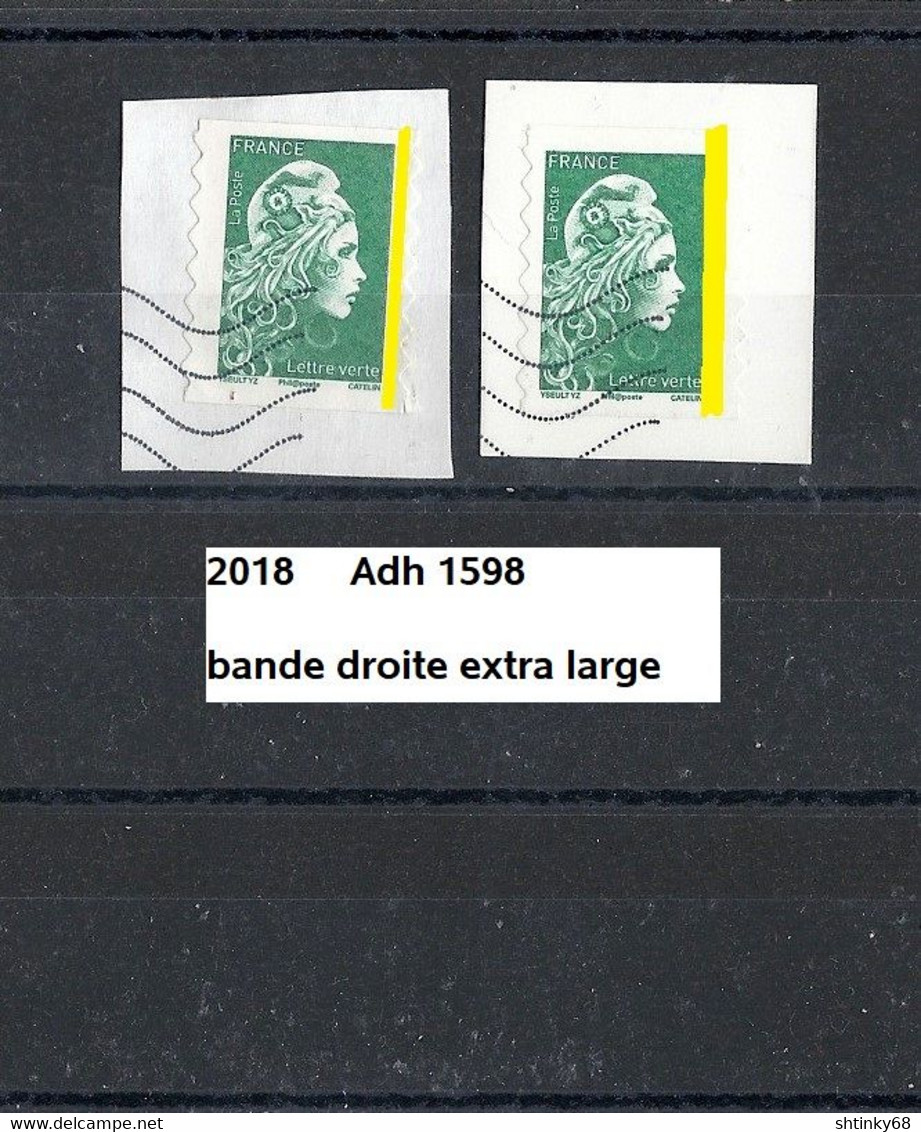 Variété Adhésifs De 2018 Oblitéré Y&T N° 1598 Bande Droite Extra Large - Gebruikt