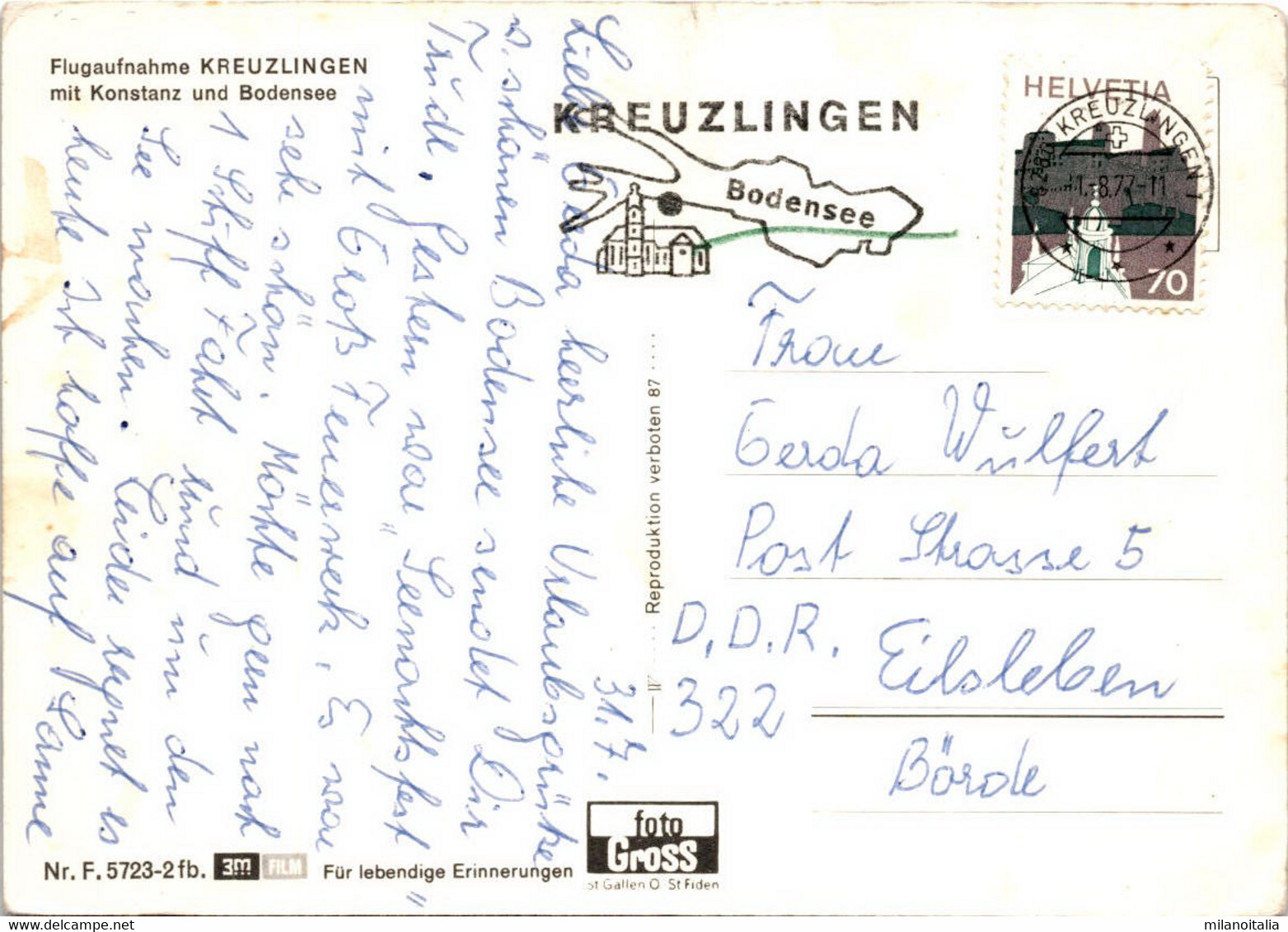 Flugaufnahme Kreuzlingen Mit Konstanz Und Bodensee (5723-2) * 1. 8. 1977 - Kreuzlingen