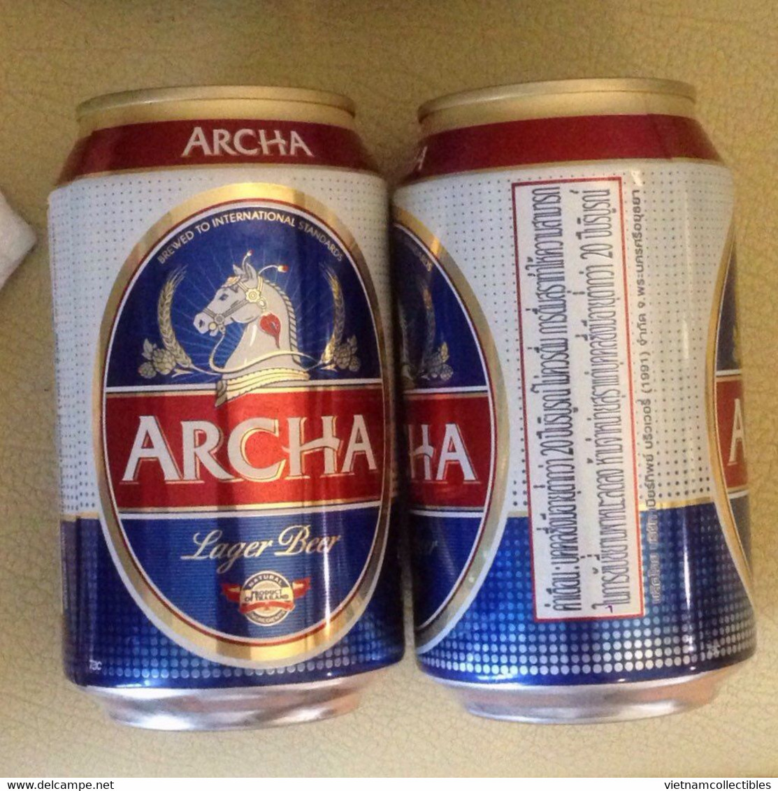 Cambodia Archa 330 Ml Empty Beer Can / Opened By 2 Holes - Dosen