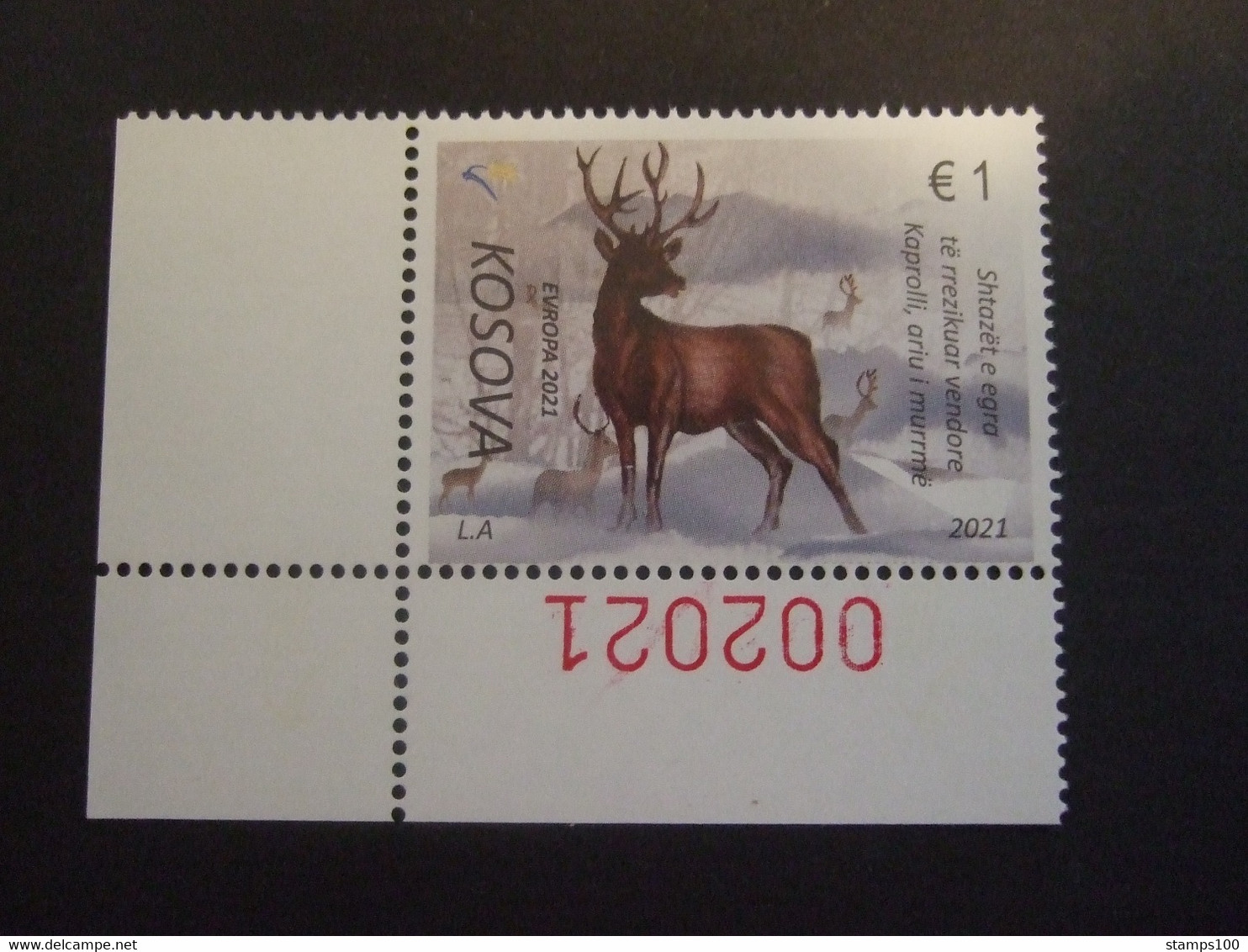 Kosovo Stamps  CEPT Europa 2021:LEFT BOTTOM CORNER WITH 2021 Endangered Wildlife. Fauna. MNH** (IS57-250) - Carnets