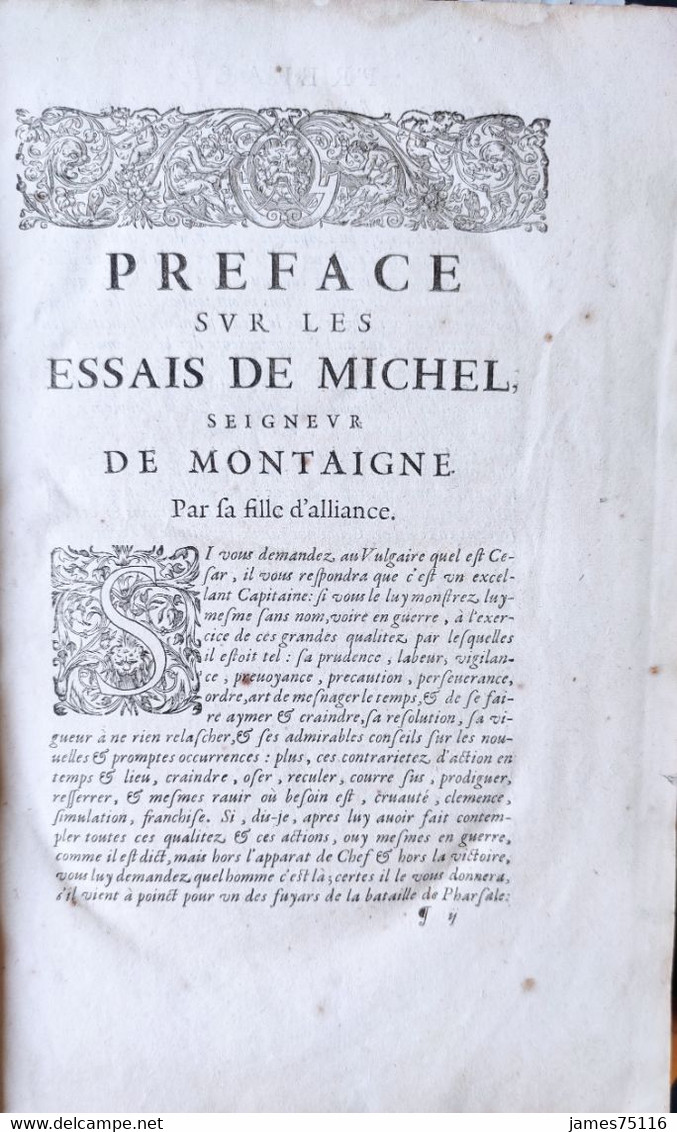 MONTAIGNE (Michel De). Les Essais De Michel, Seigneur De Montaigne, 1635. - Jusque 1700