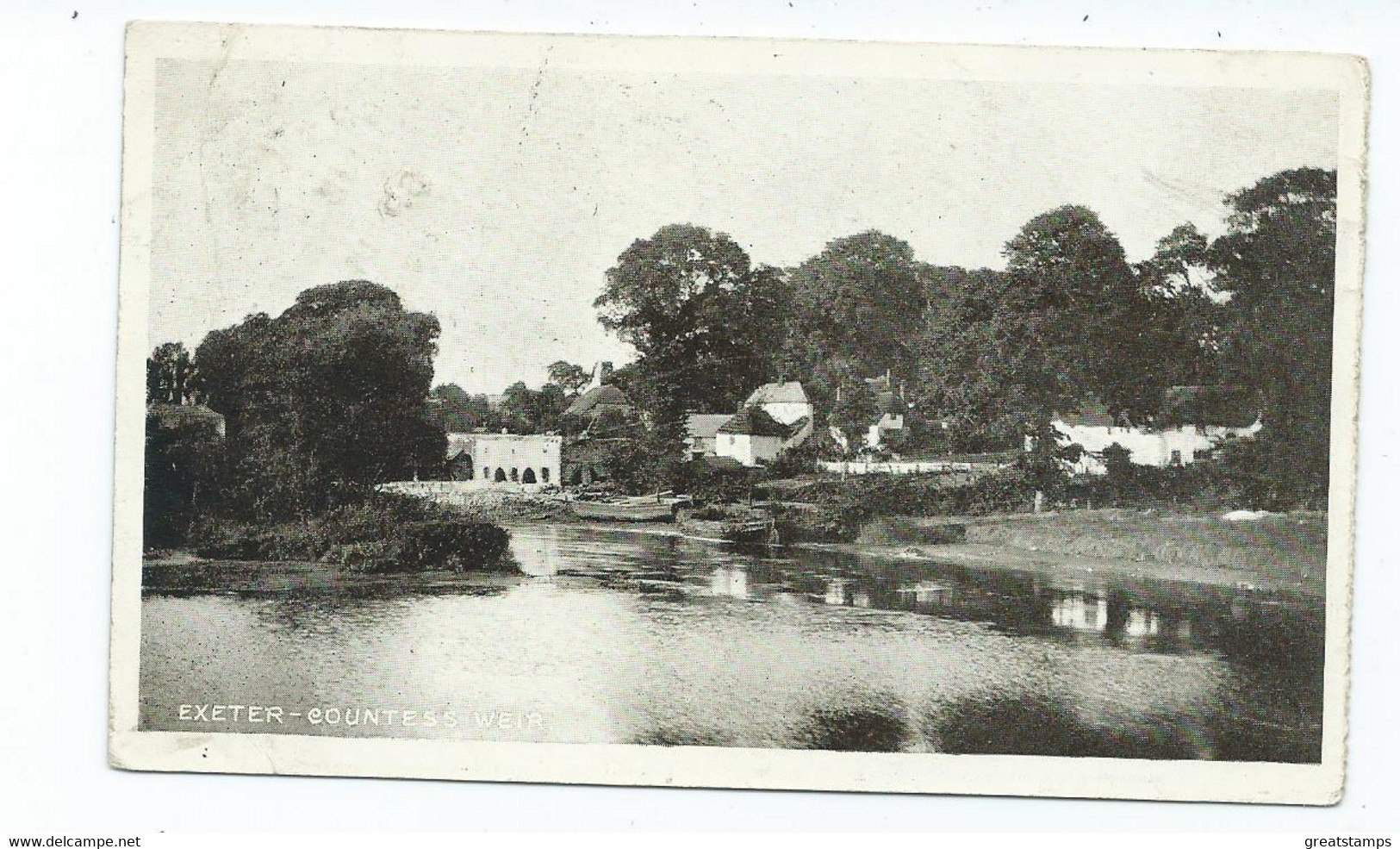 Devon    Postcard Exeter Countess Weir With Rare Topsham Skeleton Postmark 1908 Sargeant Bros - Exeter