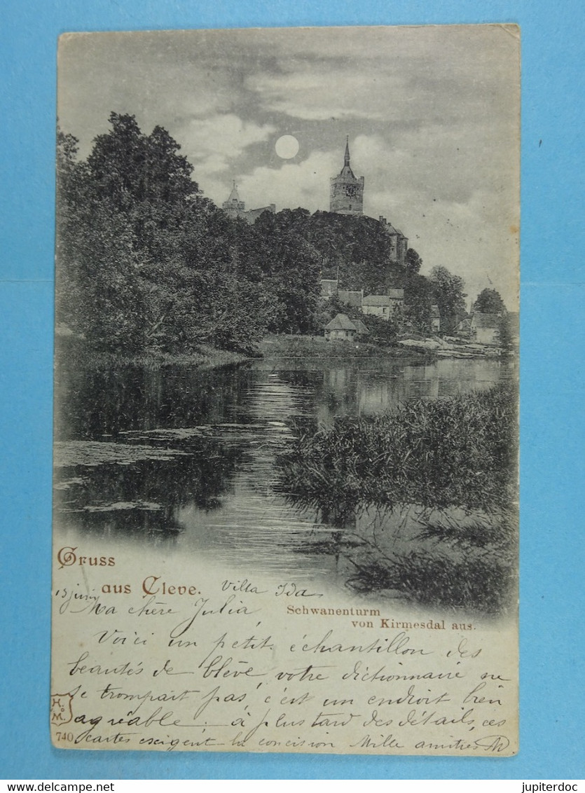 Gruss Aus Cleve Schwanenturm Von Kirmesdal Aus (1898) - Kleve