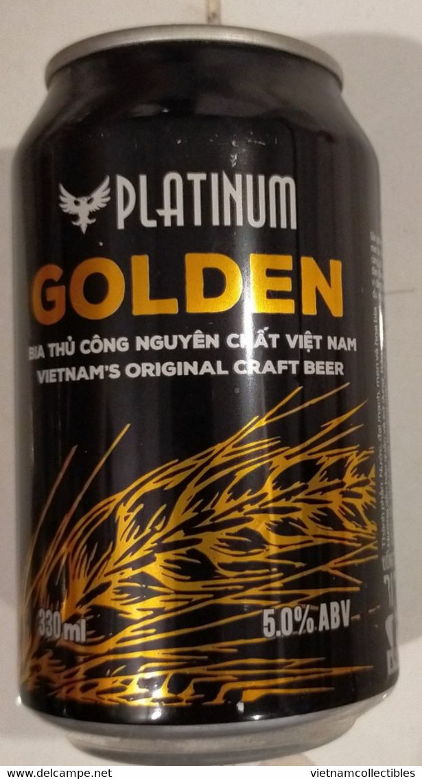 Vietnam Viet Nam GOLDEN PLATINIUM 330ml Empty Beer Can / Opened By 2 Holes At Bottom - Cannettes