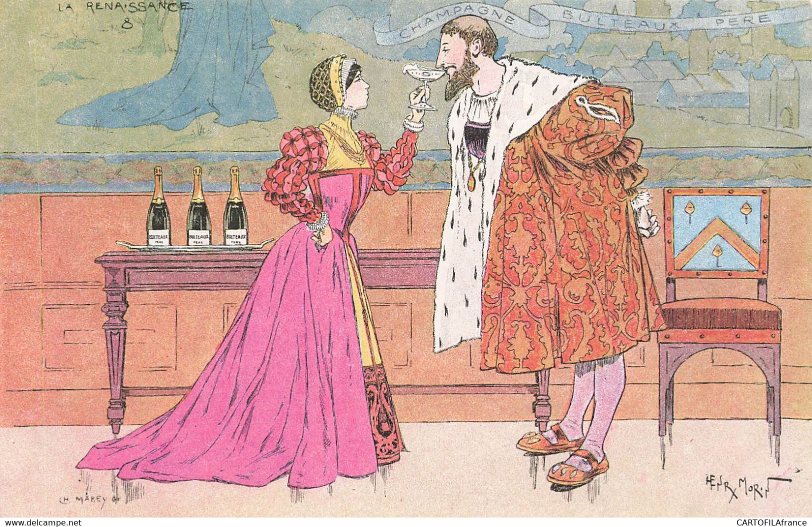 ILLUSTRATEUR HENRI MORIN  CHAMPAGNE BULTEAUX PERE - Morin, Henri