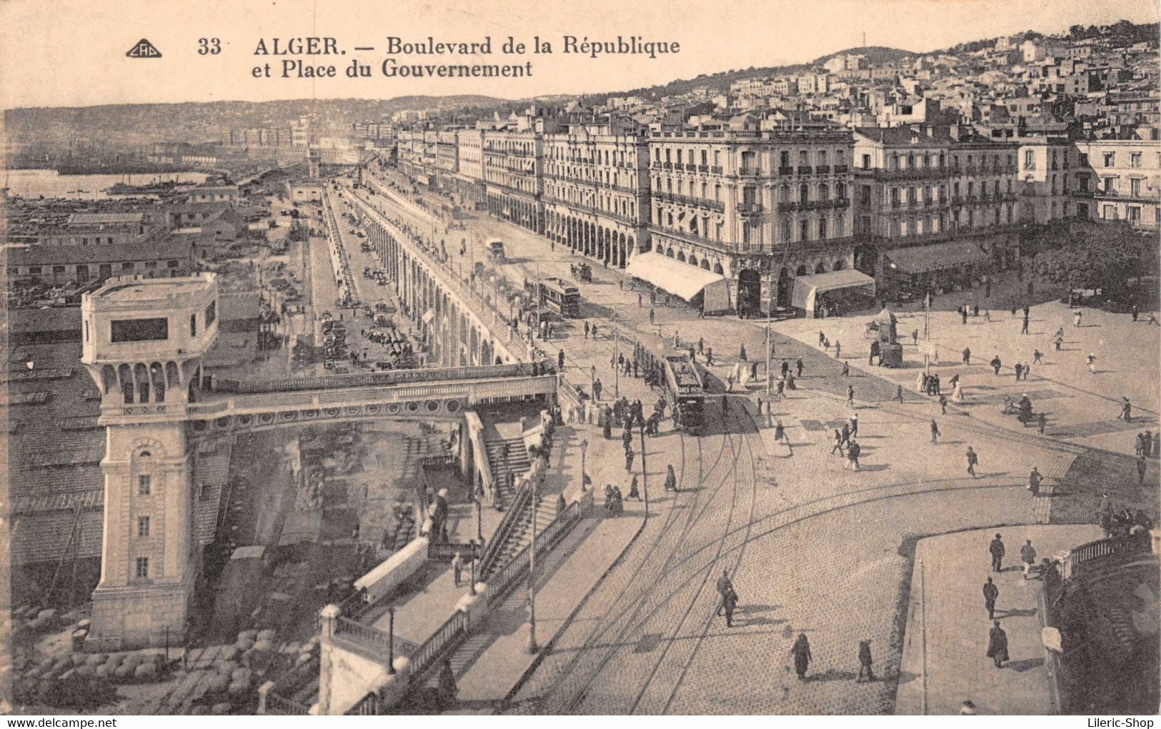 ALGER  Boulevard De La République Et Place Du Gouvernement -  N°33 CAP  Cpa  1933 ♥♥♥ - Algerien