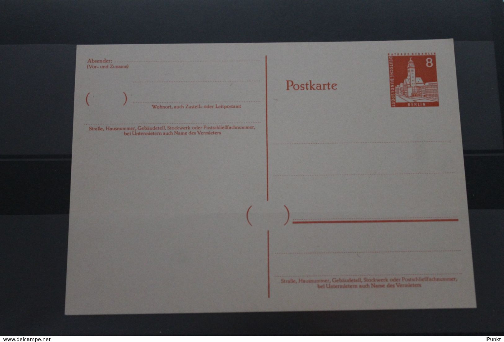 Berlin 1959, Postkarte P 42, WSt  Berliner Bauten (II), 8 Pf., Orange, Ungebraucht - Postcards - Mint