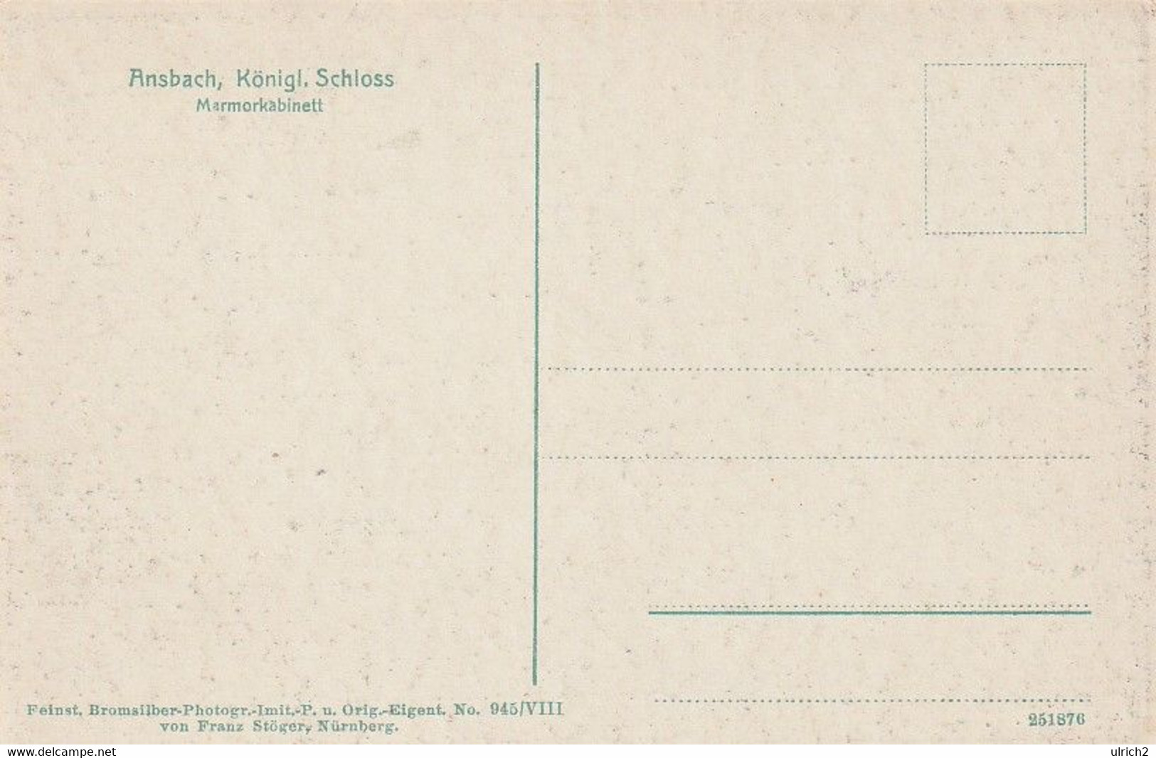 AK Ansbach - Kgl. Schloss - Marmorkabinett (60934) - Ansbach