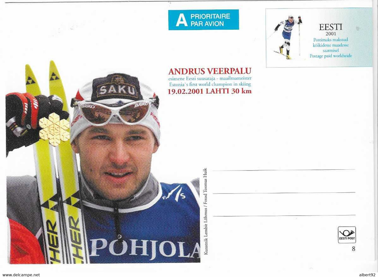 2001 Andrus Veerpalu(Estonie) Médaillé Or Sur 15 Km Ski De Fond Aux Jeux Olympiques De Salt Lake  2002 Et Torino 2006 - Winter 2006: Torino