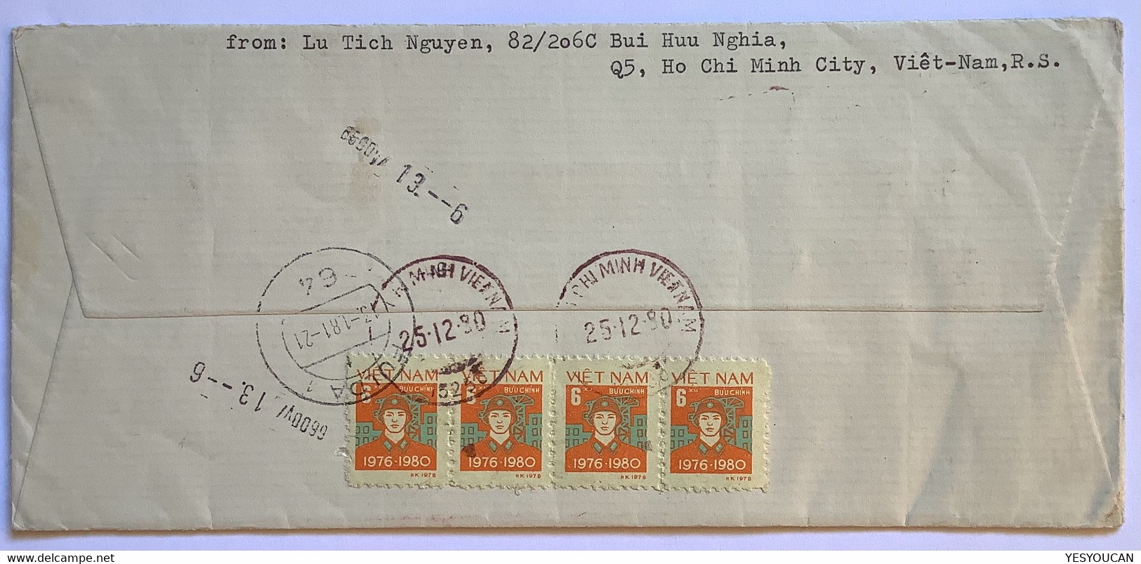 Vietnam 1979 YEAR OF THE CHILD UNICEF RARE EXPRÉS Cover>Theo Klewitz Fulda  (aviation Viet Nam Lettre Children Enfant - Vietnam