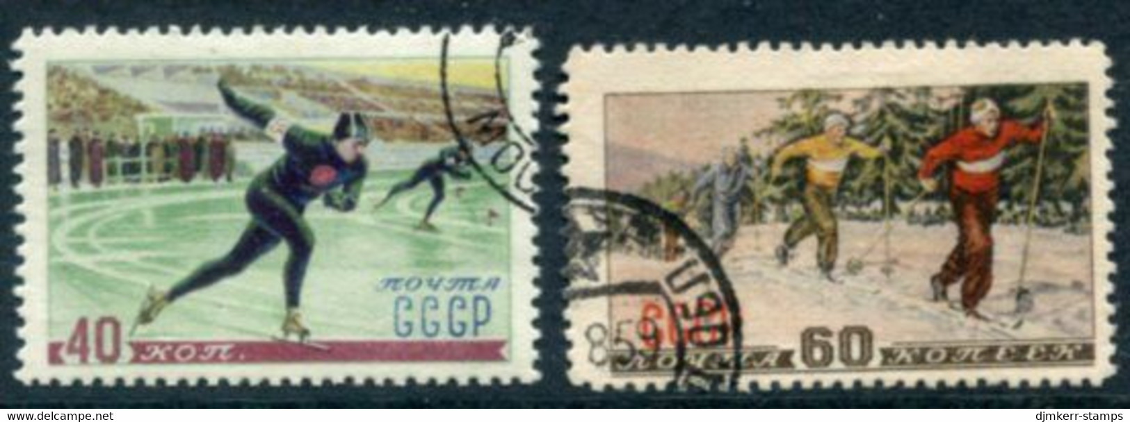 SOVIET UNION 1952 Winter Sports,used.  Michel 1619-20 - Used Stamps