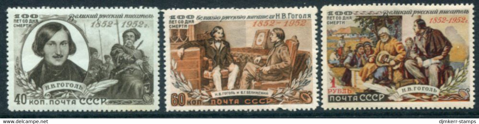 SOVIET UNION 1952 Gogol Death Centenary,LHM / *.  Michel 1622-24 - Unused Stamps