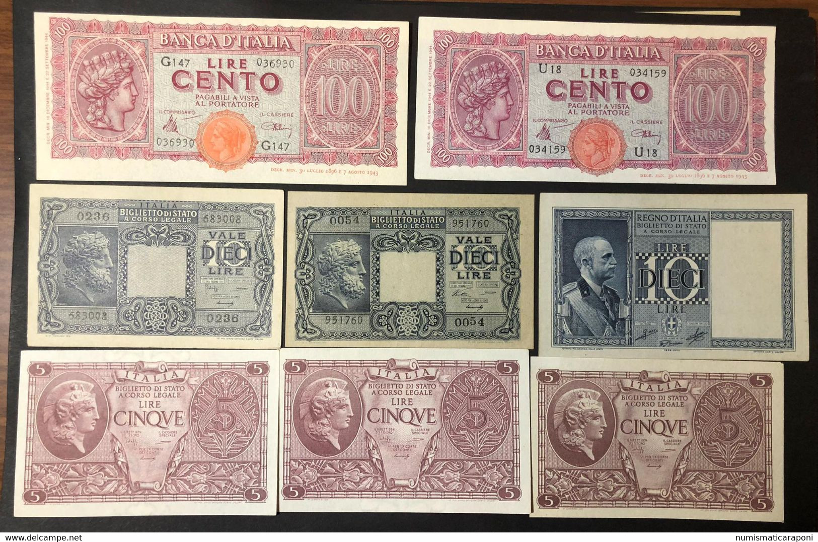 Regno/Luogotenenza 23 Banconote Da 1 A 100 Lire Con Alcuni Es. Q.fds LOTTO 3983 - Colecciones