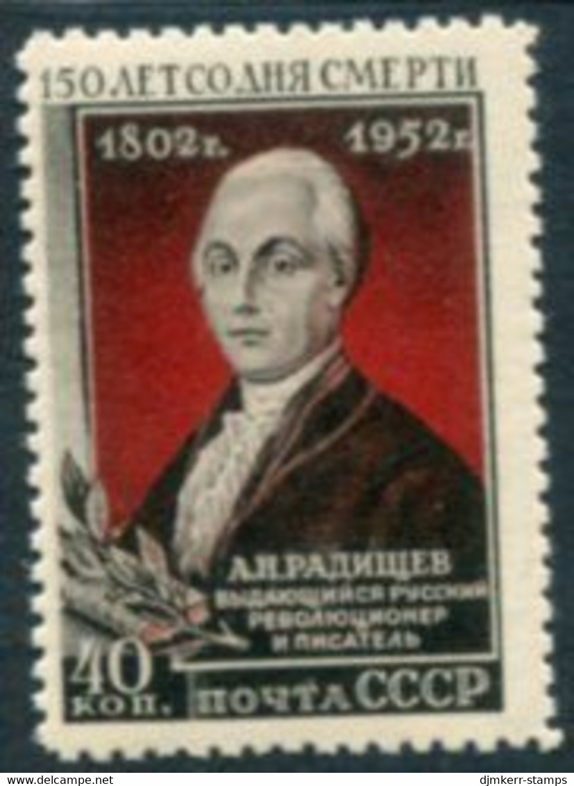 SOVIET UNION 1952 Radishchev Death  Anniversary MNH / **.  Michel 1644 - Unused Stamps