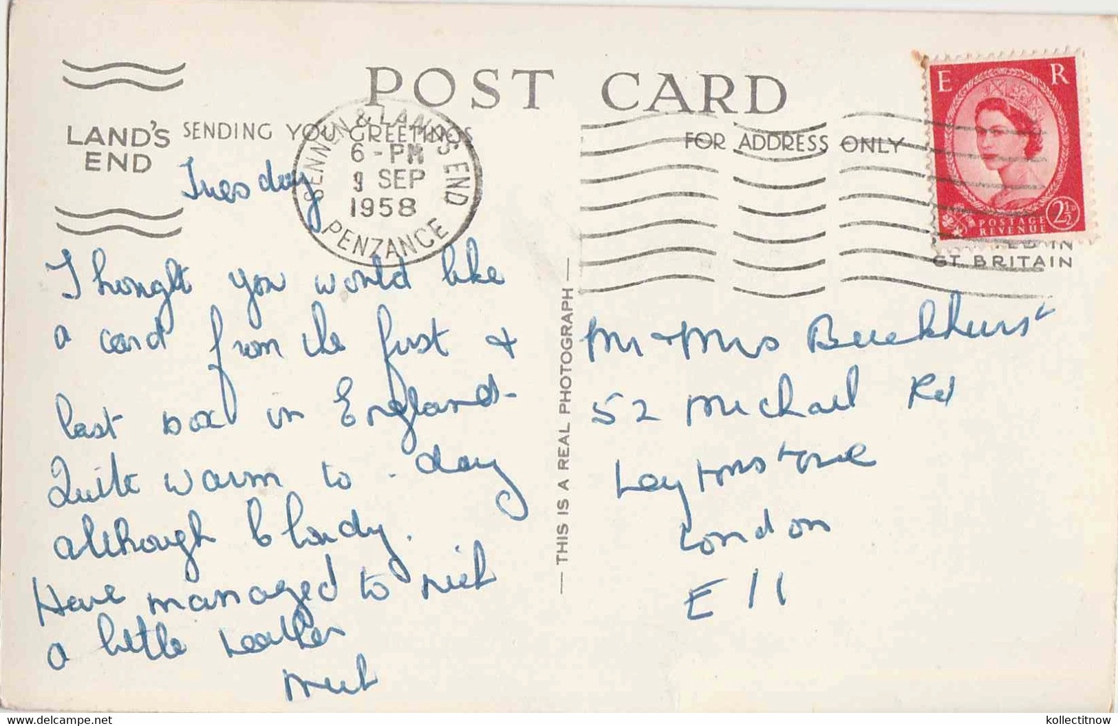 FIRST AND LAST POST OFFICE BOX - RPPC - Land's End