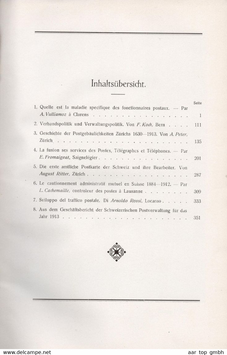 Schweiz, Postjahrbuch Der Schweiz 1914 F.Koch 375 Seiten 572Gr - Sonstige & Ohne Zuordnung