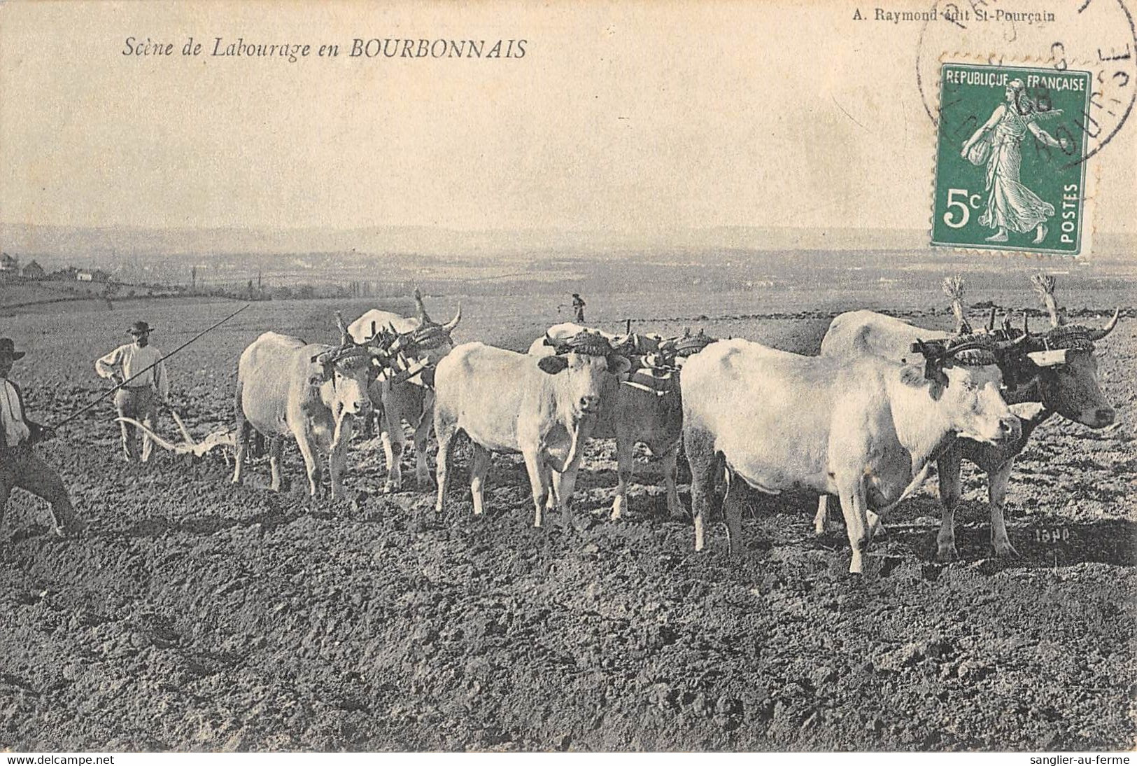 CPA 03 SCENE DE LABOURAGE EN BOURBONNAIS AGRICULTURE (cliché Rare - Sonstige & Ohne Zuordnung