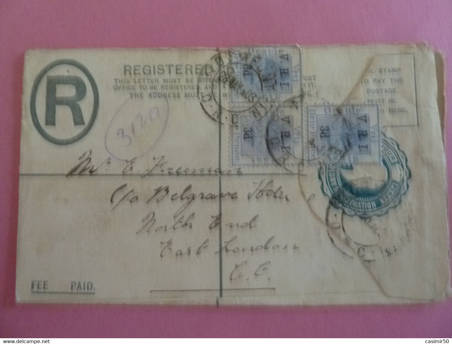 REGISTERED COVER  ORANJE SOUTH AFRICA - Andere & Zonder Classificatie