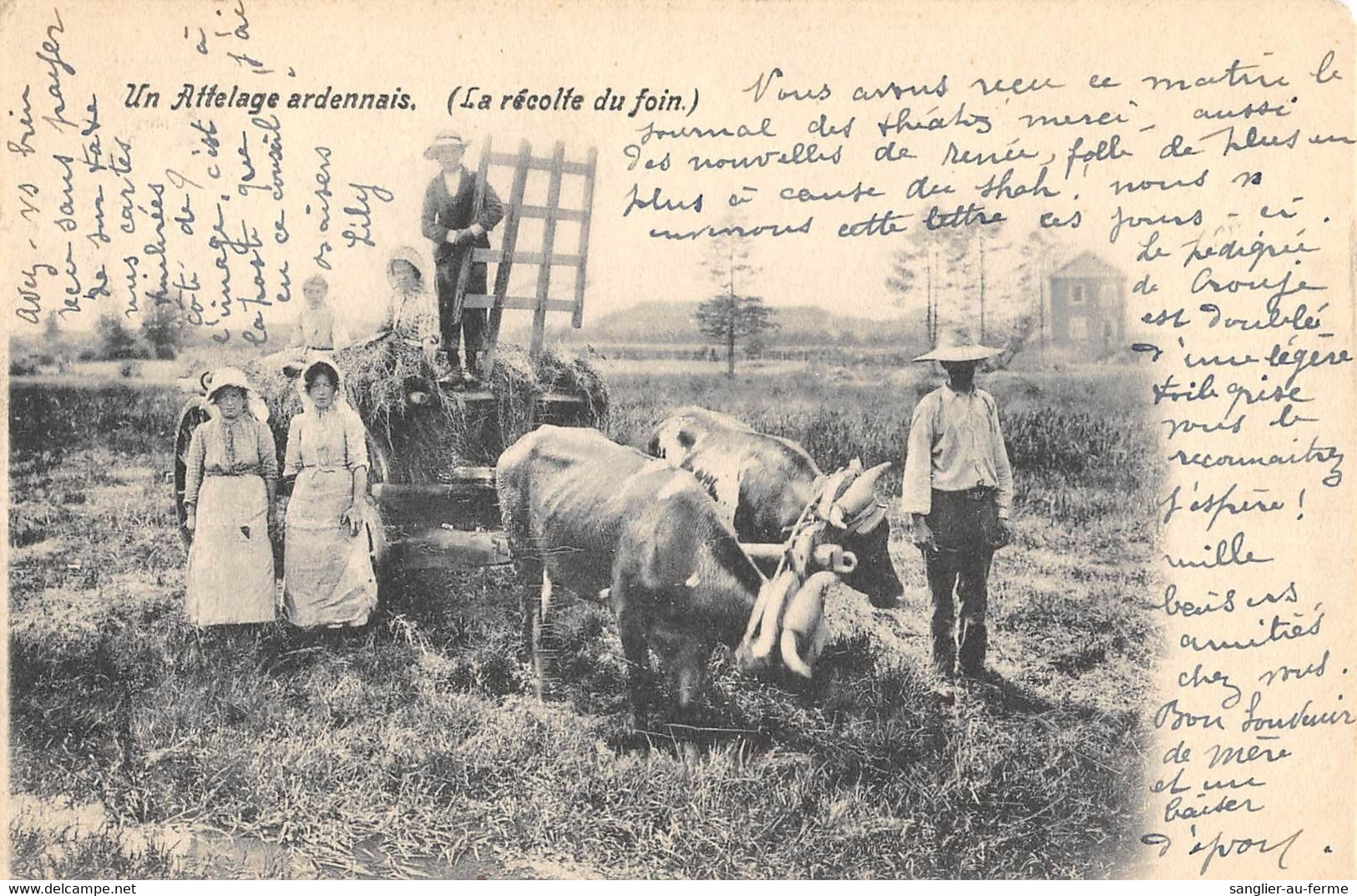 CPA 08 UN ATTELAGE ARDENNAIS LA RECOLTE DU FOIN / AGRICULTURE - Altri & Non Classificati