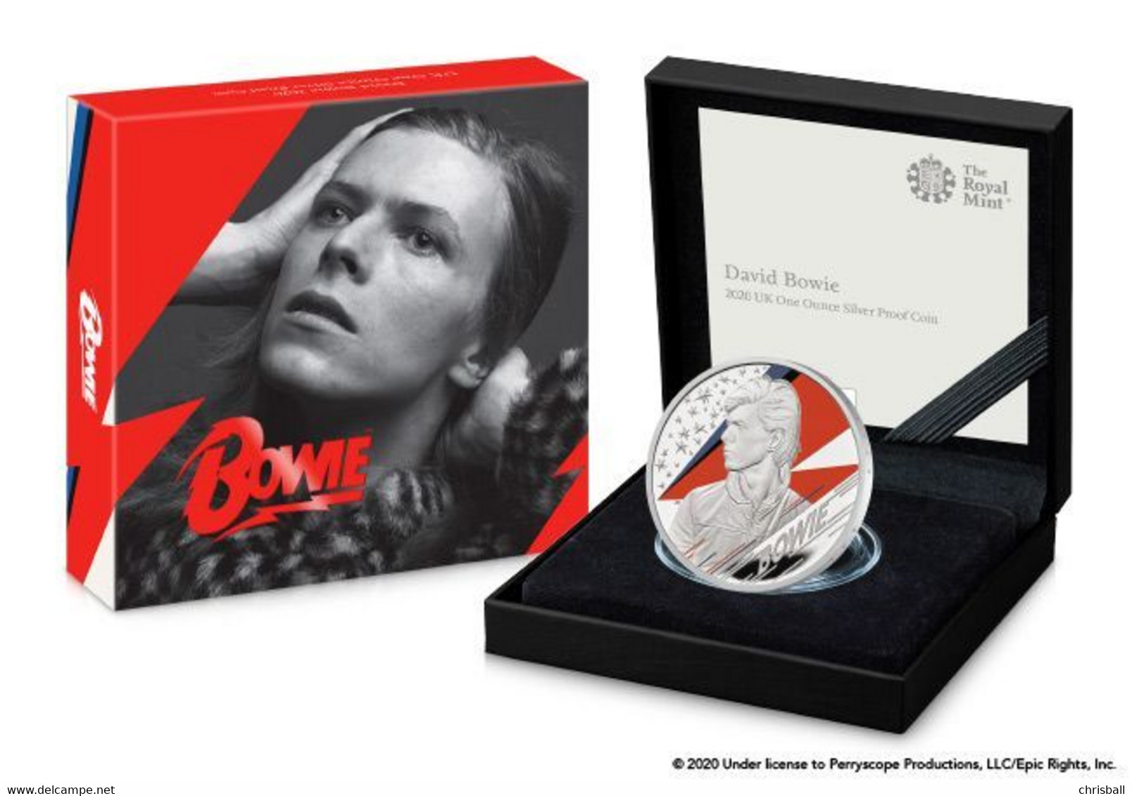 Great Britain UK David Bowie £5 Five Pound Coin - Silver Proof - Mint Sets & Proof Sets