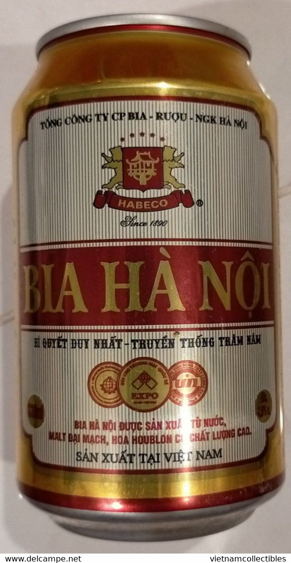 Vietnam Viet Nam HANOI 330ml Empty Beer Can : NEW YEAR 2018 / Opened By 2 Holes At Bottom - Cans