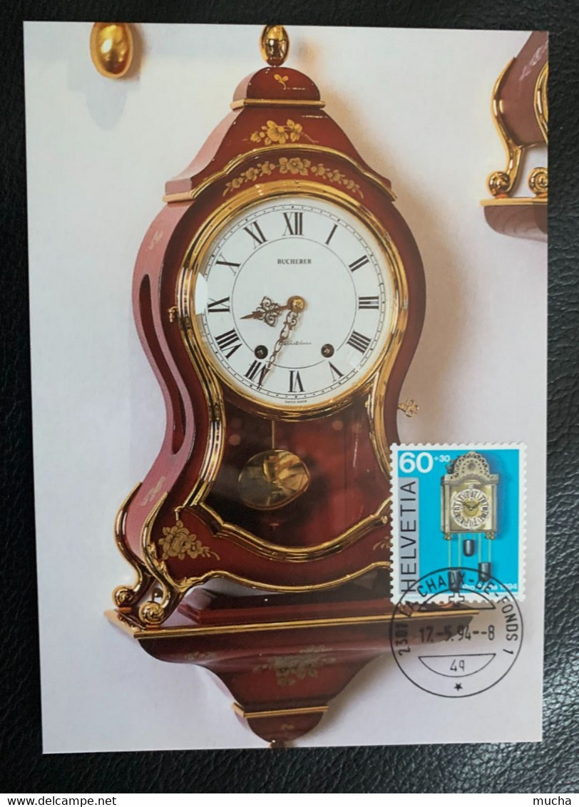 18403 - Pendule Neuchâteloise  Carte Maximun Suisse Pro Patria La Chaux De Fonds 17.05.1994 - Horlogerie