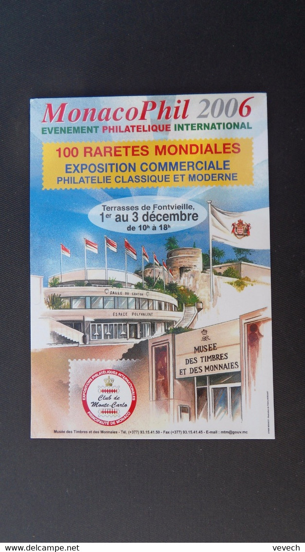 CP TP MONACOPHIL 2006 0,55E OBL.MEC.12 12 05 MONTE CARLO  + MEILLEURS VOEUX 2007 - Briefe U. Dokumente