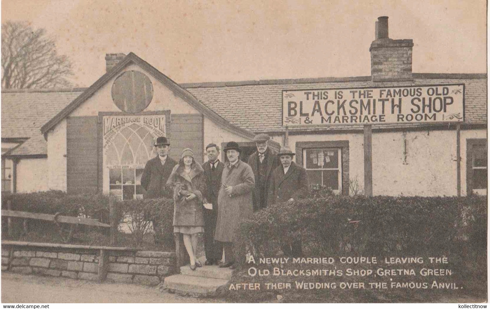 BLACKSMITH SHOP - NEWLY MARRIED COUPLE LEAVING THE SHOP - Dumfriesshire