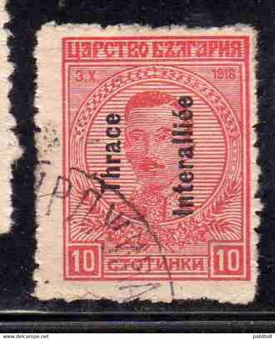 THRACE GREECE TRACIA GRECIA 1920 BULGARIAN STAMPS INTERALLIEE OVERPRINTED TSAR BORIS III 10s USED USATO OBLITERE' - Thrace