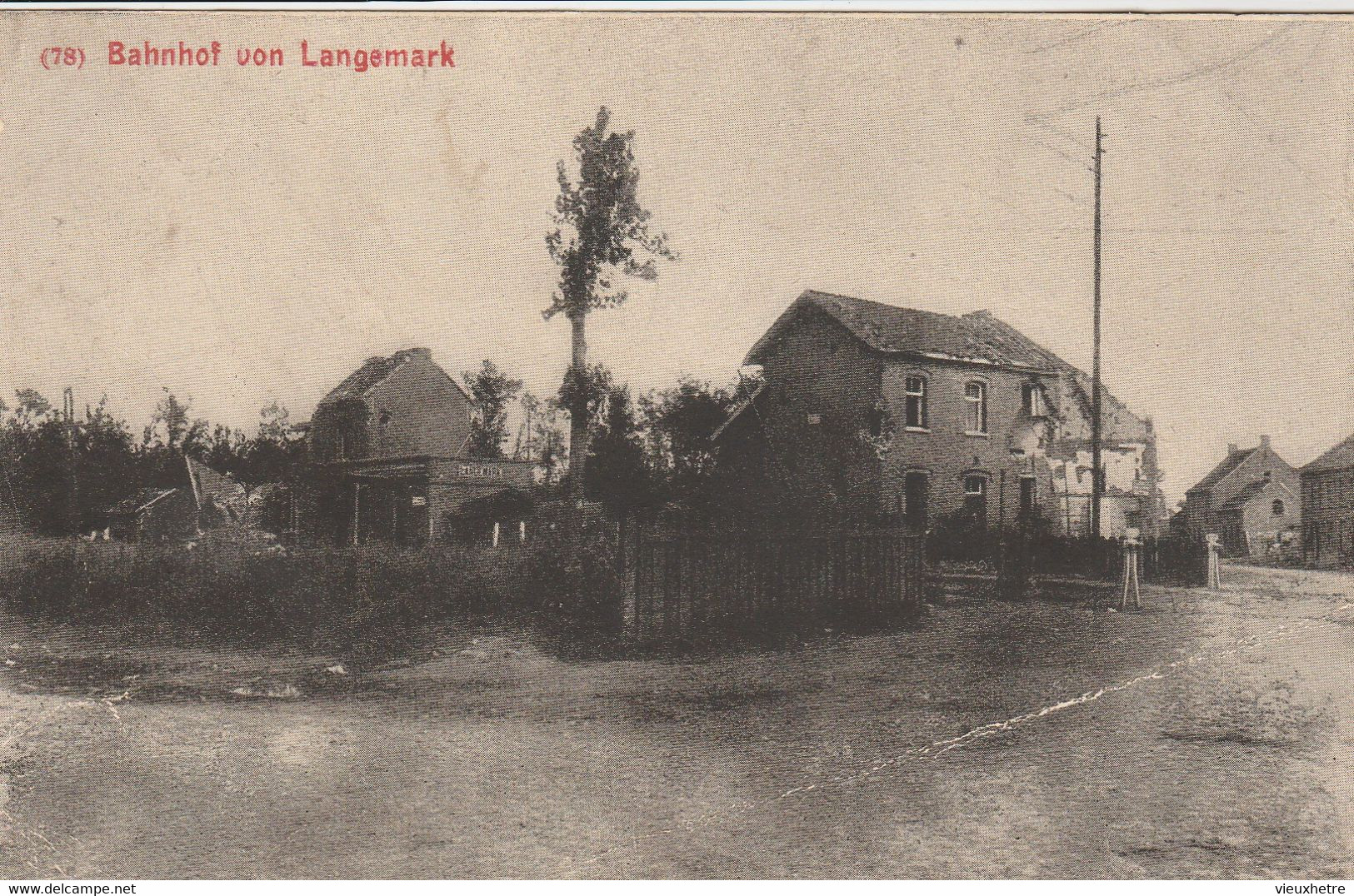 LANGEMARK  Trein Statie Gare  1917 - Langemark-Pölkapelle