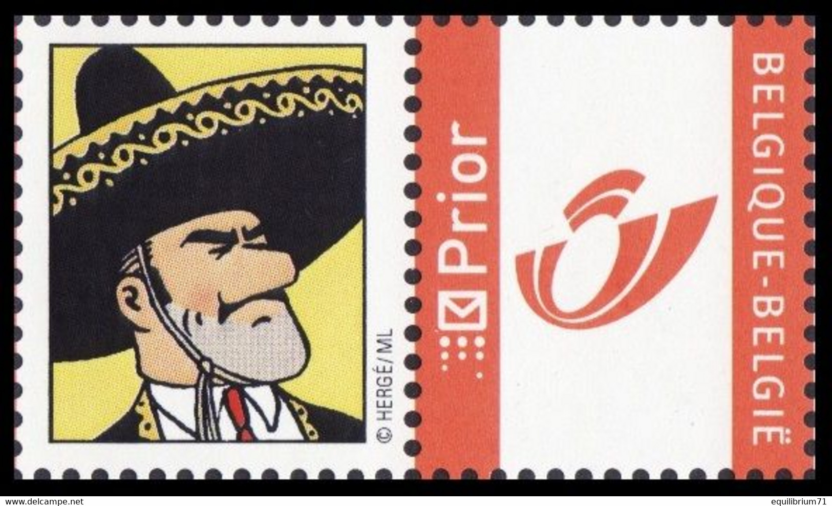 DUOSTAMP/MYSTAMP** - Tintin,Milou - Kuifje,Bobbie - Tim,Struppi - Tintin,Snowy (Hergé) - Géneral Alcazar - Philabédés