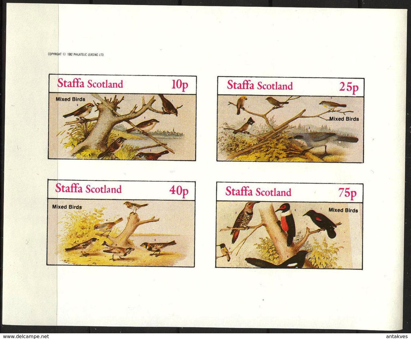 {ST335} Birds XIX Imperf. Sheet Of 4 MNH** Local Issue !!! - Fantasy Labels