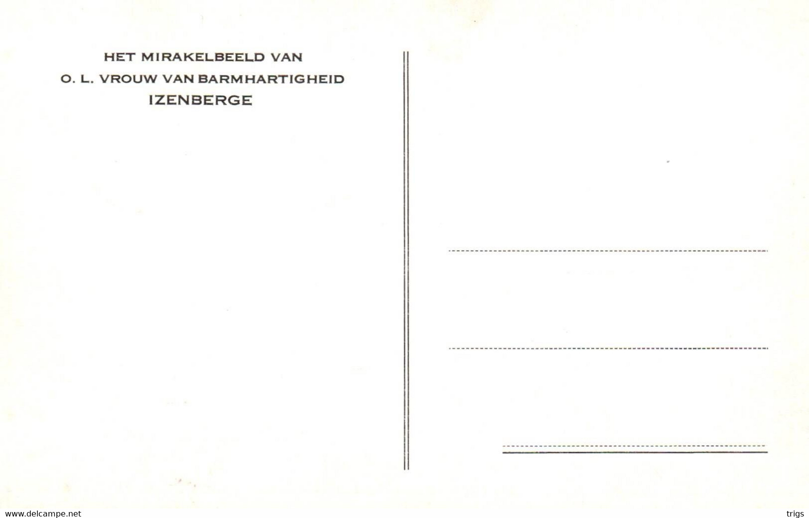 Izenberge - Het Mirakelbeeld Van O. L. Vrouw Van Barmhartigheid - Alveringem