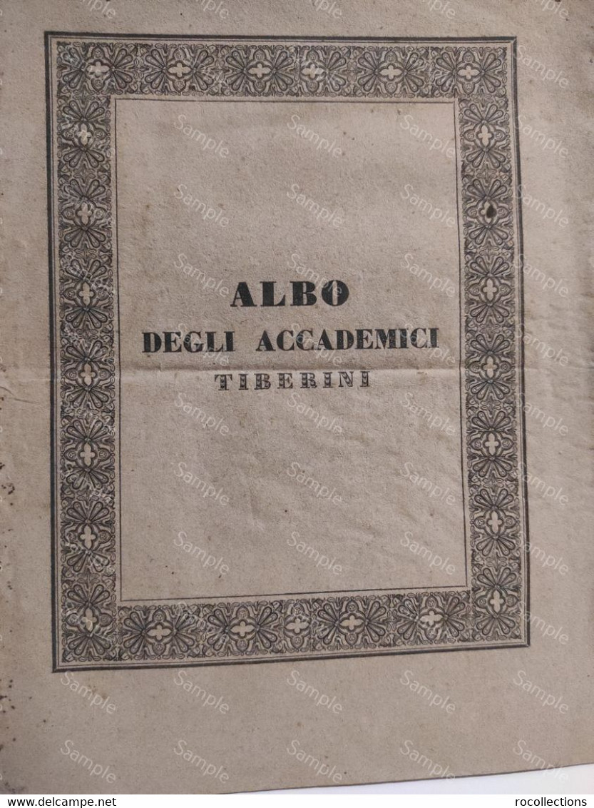 ALBO DEGLI ACCADEMICI TIBERINI. Accademia Tiberina, 31 Dicembre 1830. - Other & Unclassified